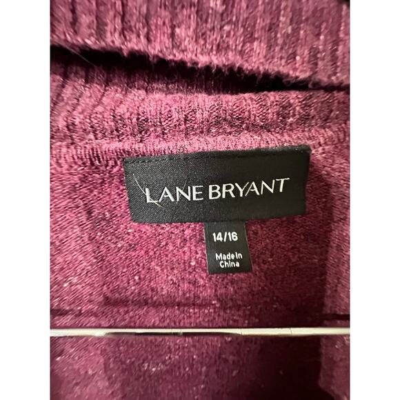 Lane Bryant Burgundy Ribbed Knit Cardigan Sweater Womens Long Sleeve Open 14/16 - Picture 3 of 7